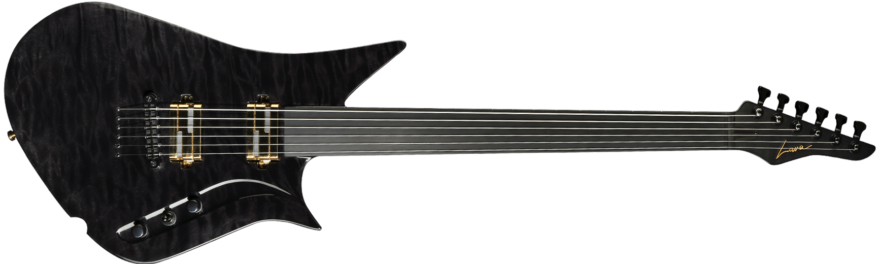 Fretless Quilted Maple Black Drop
